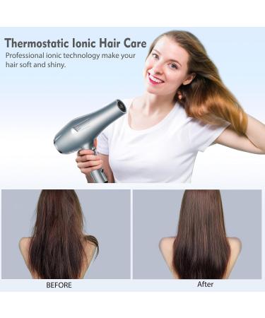 Faszin Hair Dryer Professional Ionic Hairdryer with 2 Speed 3 Heat Setting with Diffuser Nozzle Concentrator Comb for Women Man Azure Blue - Buy Online on GoSupps.com