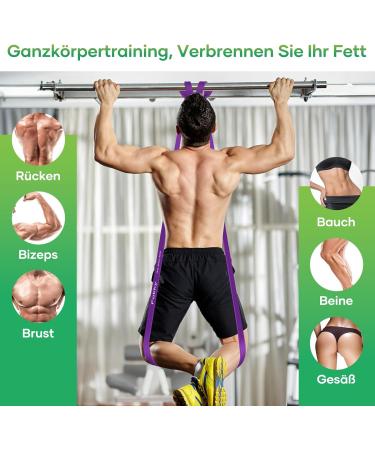 Fokky Fitness Straps Set - 5 Resistance Bands with Door Anchor Handles & Carrying Bag for CrossFit Yoga & Pilates - Strength Training in Yellow Red Black Purple & Green - Buy Online on GoSupps.com