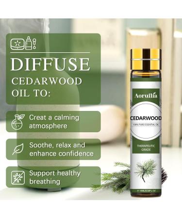 Aoruilia 10ml Cedarwood Essential Oil 100% Pure Natural Cedarwood Oil Essential Oils for Diffuser for Home Aromatherapy Bath Relax Soaps & Candles Making Cedarwood 10 ml (Pack of 1) - Buy Online on GoSupps.com
