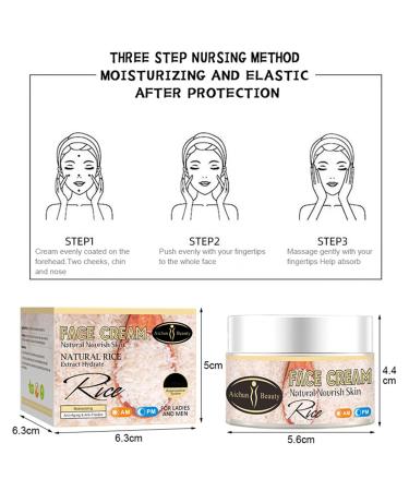 AICHUN BEAUTY Face Cream Natural Rice Extract Skincare Moisturizing Anti-Aging Anti-Freckle Repair Damaged Skin Restores Hydration Facial Skin 50ml/1.69fl.oz - Buy Online on GoSupps.com