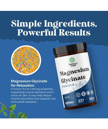 Potent Magnesium Glycinate Powder 400mg - Calm Magnesium Powder Bulk for Muscle Relax, Calm & Sleep Support for Adults - Glycinate Mag Soothe Vegan & Non-GMO Supplement - 1 Pack 16 Ounce (Pack of 1) - Buy Online on GoSupps.com