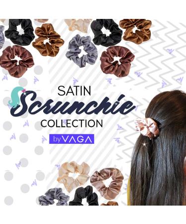 VAGA Cute Scrunchies Set - 6 Colors, Soft Hair Elastics, Ponytail Holder Pack - Satin Scrunchies for Thick Hair - Buy Online on GoSupps.com
