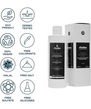 Valquer Laboratorios D'Bull n Moisturizing Toning Lotion Alcohol-Free Solution with Organic Aloe Vera Facial Toner 250 ml - Buy Online on GoSupps.com