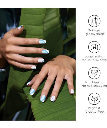 NAILOG Semi Cured Gel Nail Strips Extra Long Nail Polish Strips (20 Pieces) Long Lasting Semi Cured Nail Stickers with Soft Glossy Gel Finish Swing - Buy Online on GoSupps.com