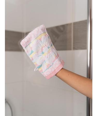YSN Home Collection: 100% Cotton Terry Cloth Wash Gloves - Floral Pattern - 10 Pieces in 5 Colors - International Shipping Available - Buy Online on GoSupps.com