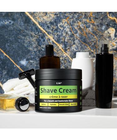 EJW Men's Shaving Cream - Hydrating with Shea Butter & Coconut Oil | Non-Foaming Formula for Soothing Post-Shave Comfort & Razor Burn Protection (5.29oz) - International Shipping Available - Buy Online on GoSupps.com