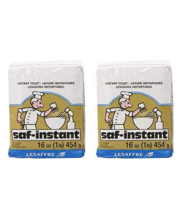 LeSaffre Saf-Instant Yeast, Gold, 1 Pound, (Pack of 2) 1 Pound (Pack of 2)