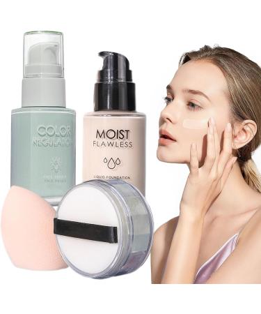Long-Lasting Full Coverage Foundation Set - Face Makeup Base Set Women's Liquid Full Coverage Foundation Set for Face Makeup 01#ivory Color - Buy Online on GoSupps.com