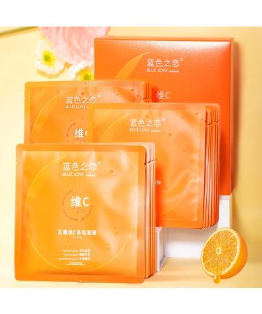 Blue Love 10-Pack Vitamin C Facial Masks for Women | Deeply Moisturizing & Firming Skin Care - Buy Online on GoSupps.com
