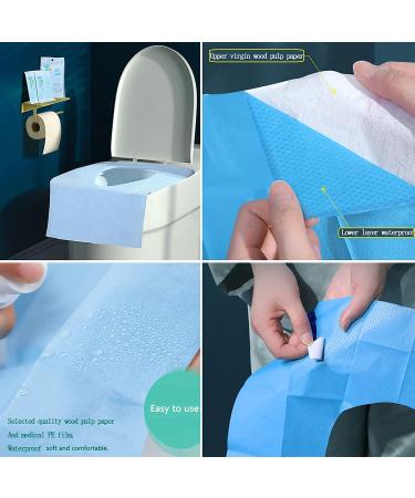 Disposable Toilet Seat Covers 30Pcs - Waterproof & Individually Wrapped - Large Portable Potty Training Covers for Kids - Ideal for Road Trips & Public Restrooms - Sky Blue - Buy Online on GoSupps.com
