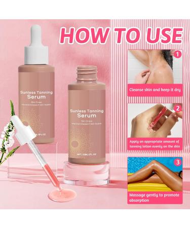 71Nmly 2PCS Sunless Tanning Drops120ML Self Tanning DropsSelf Tanning Face and Body Natural Melanin BoostingHerbal Tanning Moisturizer for All Skin Types - Buy Online on GoSupps.com