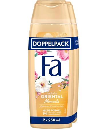 handle FA Oriental Moments Shower gel 2 pieces 2 x 250 ml 95 ingredients of natural origin enjoy the delicate scent of desert rose and sandalwood with the nourishing shower cream - Buy Online on GoSupps.com