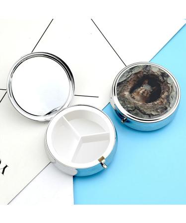 Travel Pill Box Organizer - 3 Compartment Squirrel Design | Portable Medicine Case for Purse & Pocket - Buy Online on GoSupps.com