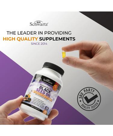 Black Seed Oil Softgel Capsules 1000mg - Liver Support Supplement with Vitamin E - Vegan Hair Skin Vitamins - Non-GMO, Gluten-Free - 120ct - Buy Online on GoSupps.com