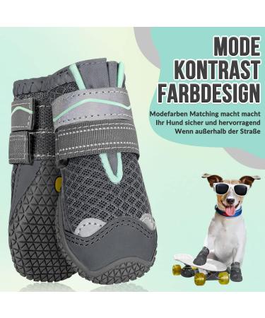 Eyin Dog Shoes - Breathable Non-Slip Paw Protection for Small Medium & Large Dogs | 2-Piece Reflective Sports Footwear - Dark Gray Size 2 - Buy Online on GoSupps.com