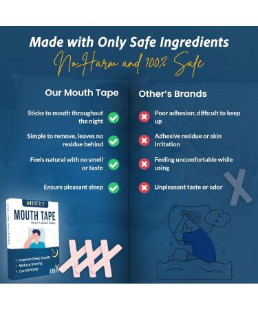 Hiett Mouth Tape for Sleeping 120 Pcs - Gentle Sleep Strips for Nasal Breathing | Improve Night Sleep with Advanced Mouth Tape - Buy Online on GoSupps.com