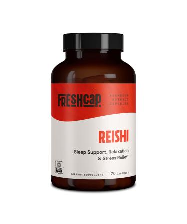 FreshCap Organic Reishi Mushroom Capsules 120 Count 60 Day Supply Supplement for Healthy Aging Sleep and Immunity Concentrated Extract from Whole Fruiting Body and Spore