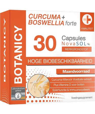 Botany BOTANICY Curcuma + Boswellia forte 30 turmeric incense capsules with brand raw material NovaSOL Plus vitamin D3 for bones and muscles high bioavailability incense turmeric capsules high