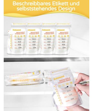 Buy Burnnove 130 BPA-Free Breast Milk Storage Bags - 250ml Double Zipper - Safe & Convenient International Shipping - Buy Online on GoSupps.com