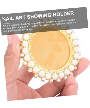 POPETPOP Nail Display Board Makeup Gadgets Nail Showing Holder Nail Mixing Manicure Display Board Nail Drawing Plates Golden Nail Holder Nail Art Christmas Zinc Alloy Color Plate Nail Piece 7.9X7.9X1.2CM Golden - Buy Online on GoSupps.com