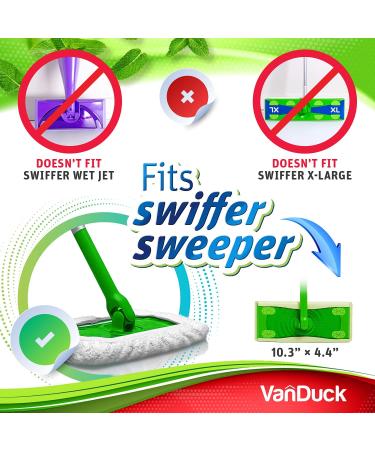 VanDuck Reusable 100% Cotton Mop Pads for Swiffer Sweeper Mops (2-Pack) - Washable Wet Dry Mop Pads - 2 Count - White - Buy Online on GoSupps.com