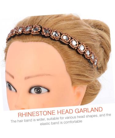 POPETPOP Headband Glass Studded Crown Forehead Band Glass Bohemian Head Metal Hairpin Stick Bohemian Wedding Headpiece Holiday Headpiece Miss Rhinestones Elastic Water Drill Bit - Buy Online on GoSupps.com