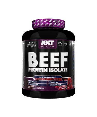NXT Nutrition Beef Protein Isolate Powder - Protein Powder High in Natural Amino Acids - Paleo Keto Friendly - Dairy and Gluten Free | 1.8kg (Black Grape)