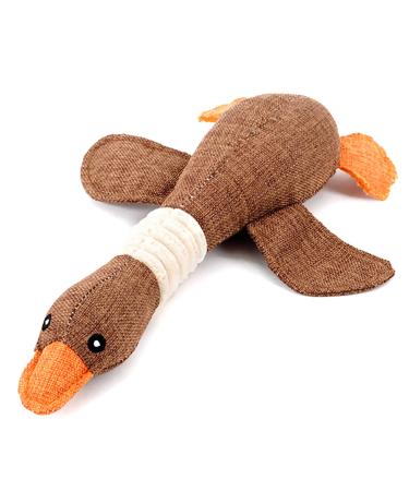 Cccompany dog toys duck squeaking dog toys plush filled goose puppy dog chewing toys for small and medium -sized dogs brown