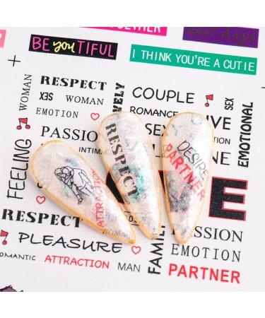 12 Design/Sheet Nail Art Decorations Manicure Butterfly-shape Rose Flower Newspaper Nail Stickers Valentine Retro Movie(BN1993-2004) - Buy Online on GoSupps.com