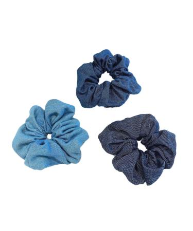 Denim Hair Scrunchies Set for Girls - 3 Pcs Hair Tie Ponytail Holders JW011 - Buy Online on GoSupps.com