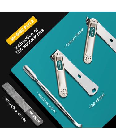 MR.GREEN 7in1 Manicure Set - Stainless Steel Professional Nail Clippers & Pedicure Tools with Travel Case (Mr-6032) - Buy Online on GoSupps.com