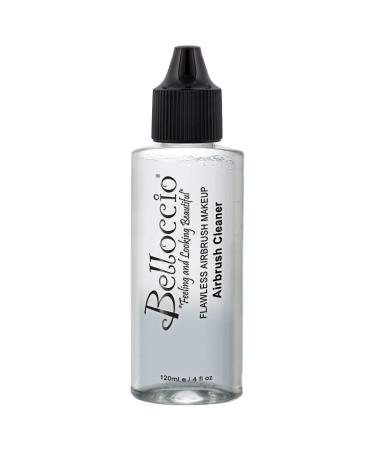 4 Ounce Bottle of Belloccio Makeup Airbrush Cleaner - Fast Acting Cleaning Solution  Quickly Cleans Flushes Out Airbrush Makeup Foundation  Blush  Highlighter - Clean Cosmetic Makeup Brushes  Paint 4 Ounce (Pack of 1)
