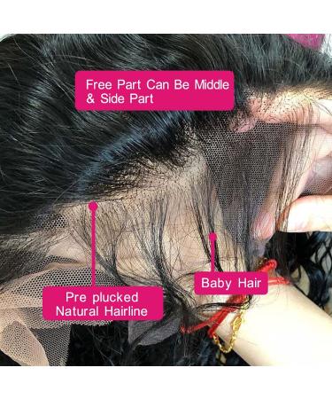 180% Density 24 Inch Human Hair Wig - HD Transparent Body Wave Lace Front Wig - Virgin Long Wave with Bay Natural Colors - Buy Online on GoSupps.com