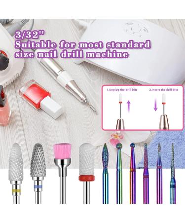 10 Pcs Ceramic Nail Drill Bits for Electric Manicure Pedicure - 3/32 Cuticle Drill Bit Set for Acrylic Gel Nails | MORGLES - Buy Online on GoSupps.com