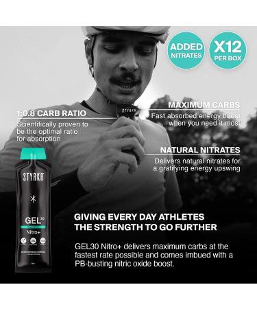 GEL30 nitro+ energy gels with nitrates from Styrkr 30 g carbohydrates pack of 12 running and cycling gels with 350 mg nitrates for endurance athletes advanced dualcarb formula GEL30 Nitro+ 12x STYRKR GEL30+ Nitro - Buy Online on GoSupps.com