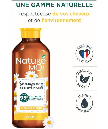 Natur Moi - Golden Highlights Shampoo - Hair Care for Blonde Hair - Sulfate-Free Shampoo - Revives Highlights - Organic Chamomile - 95% Natural Origin - 250 ml - Made in France - Buy Online on GoSupps.com