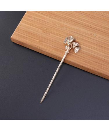Vintage Hair Sticks Ginkgo Leaf Shaped Chinese Hair Chopstick Retro Hair Fork Traditional Chignon Pin for Kimono Kanzashi Hanfu Hair Accessories Brown - Buy Online on GoSupps.com