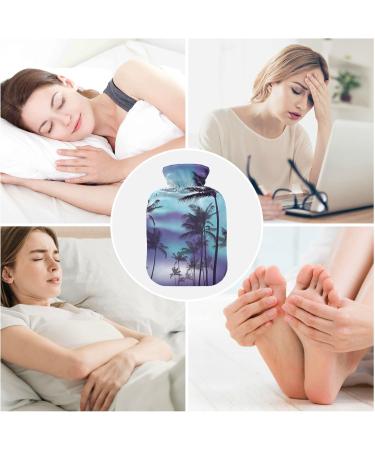 Hot Water Bottle 2L with Cover - Palm Trees at Sunset Design for Pain Relief & Winter Warmth - Buy Online on GoSupps.com