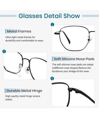 Cyxus Blue Light Blocking Computer Glasses - Retro Clear Lens Eyewear Unisex 8015T01 - Buy Online on GoSupps.com