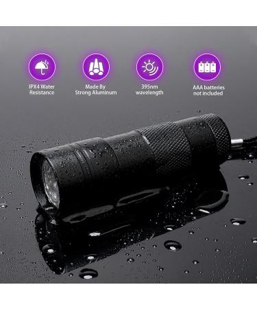 Cosoos UV Black Light Flashlight - 2 PCs Mini Pet Urine Detector with 12 LEDs - Find Urine Stains from Dogs Bed Bugs & Scorpions - No Batteries Included - Buy Online on GoSupps.com