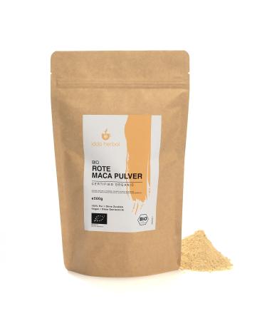 Bio Maca powder red from Peru (500g) organic red maca ground macawurzel red from controlled organic cultivation organic macapulver red 100% pure and natural vegan red maca powder organic 500 g (1 Pack)