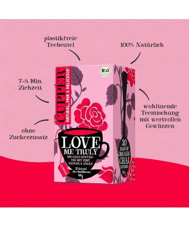 Cupper Bio Chai-Spiced Tea Love Me Truly - 4x20 Unbeiled Eco-Friendly Fair Trade Green Tea Bags - Enjoy Sustainable Flavor! - Buy Online on GoSupps.com