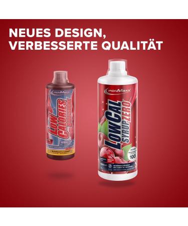 IRONMAXX LOWCAL SYRUP Zero - Sugar-Free Cherry Beverage Concentrate 1000ml | 1:100 Mixture with L-Carnitine & Magnesium | Healthy Low-Calorie Drink - Buy Online on GoSupps.com