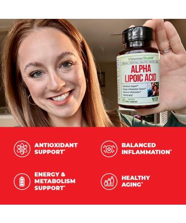 Alpha Lipoic Acid 650mg Vegan Nerve Support Supplement for Inflammation Energy & Antioxidant Health - 60 Capsules Made in the USA - Buy Online on GoSupps.com