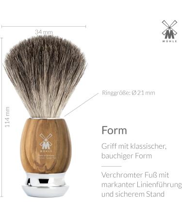 M HLE Vivo Shaving Set - Safety Razor & Pure Badger Hair Brush with Olive Wood Handle - Premium International Shipping - Buy Online on GoSupps.com
