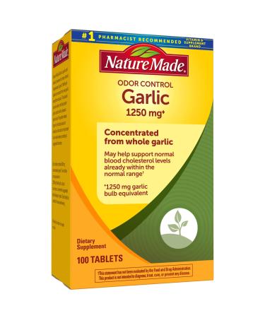 Nature Made Odor Control Garlic 1250 mg 100 Tablets