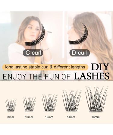 Buy Individual Eyelash Clusters - Natural D Curl 12mm Segments for DIY Extensions | Quewel Eyelashes - Buy Online on GoSupps.com