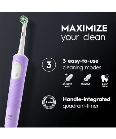 Oral-B Vitality Pro Electric Toothbrush for Adults | Christmas Gifts | 3 Brushing Modes | 2 Toothbrush Heads | Sensitive | Purple Lilac | 2 Pin UK Plug | 1 Count - Buy Online on GoSupps.com