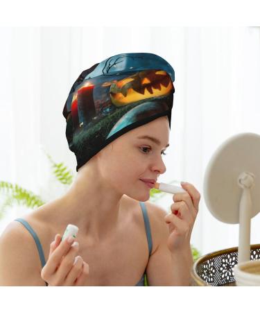 Spooky Halloween Microfiber Hair Towel | Soft Super Absorbent Wrap for Long & Curly Hair | Quick Dry Coral Velvet Cap for Women - Buy Online on GoSupps.com