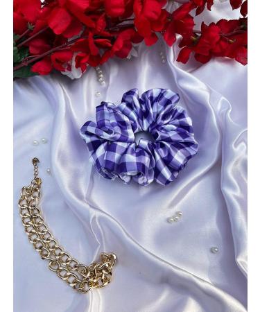 6 Satin Scrunchies Hair Scrunchies Frizz Prevention Silk Scrunchies for Girls & Stylish Hair Ties for Women Premium Hair Scrunchie for Styling Check Design - Buy Online on GoSupps.com